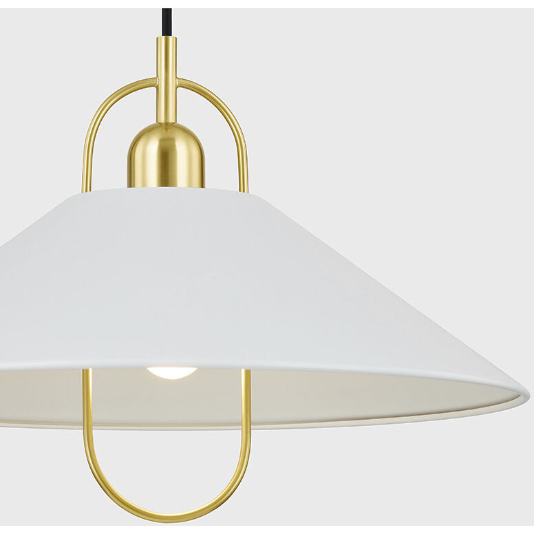 Mariel 1 Light 18 inch Aged Brass/Soft White Pendant Ceiling Light in Aged Brass and Soft White